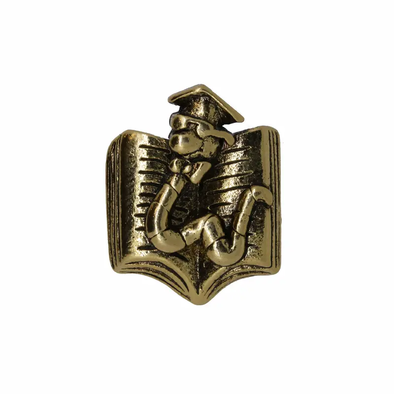 Bookworm Scholar Gold Lapel Pin 1