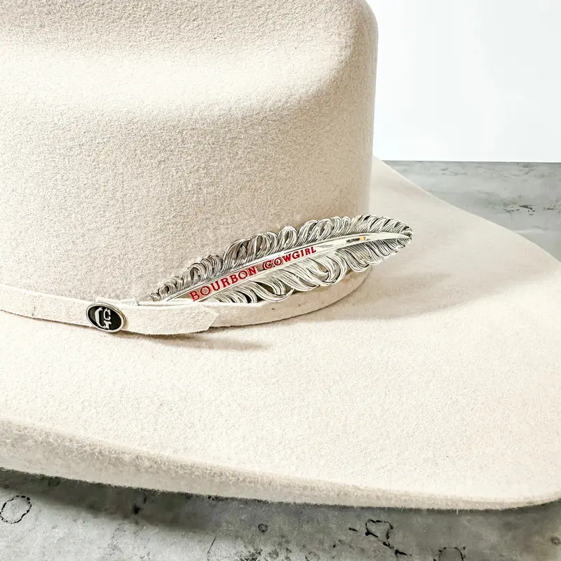 Bourbon Cowgirl Antiqued Trophy Hat Feather - Montana Silversmiths 1