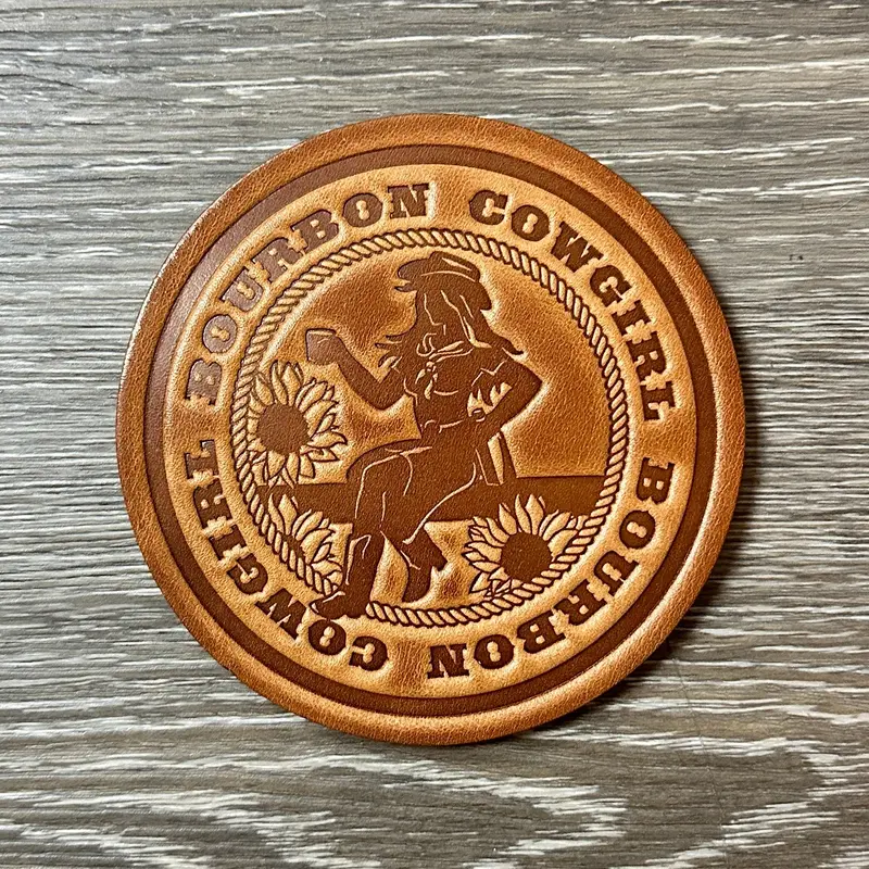 Bourbon Cowgirl Leather Coaster 1