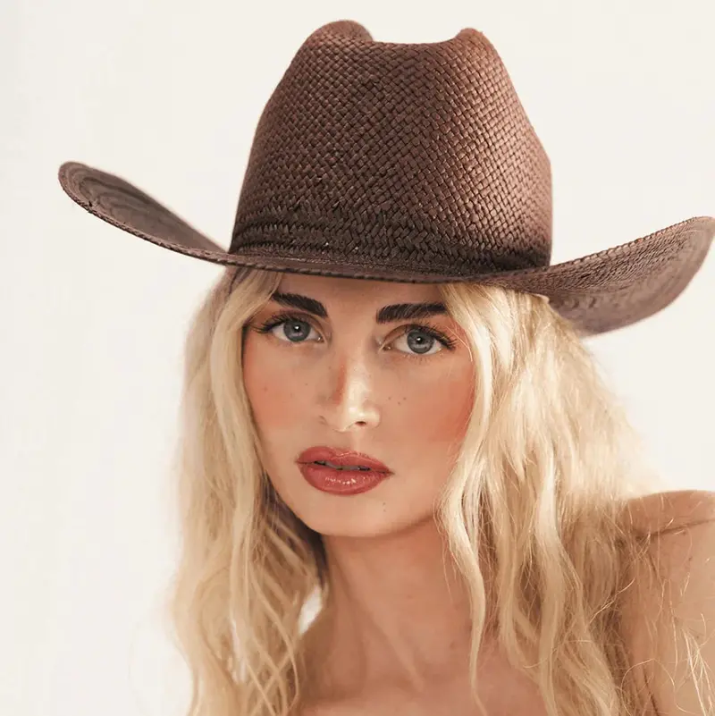 Carter Cowboy Straw In Dark Brown Hat By Gigi Pip | Bourbon Cowgirl 1