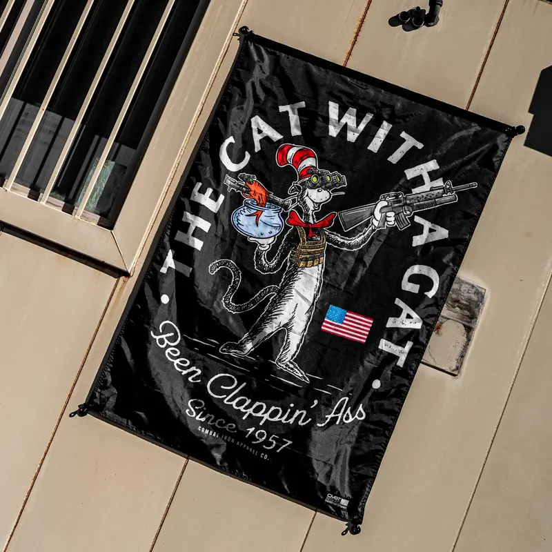 Cat With A Gat 3'X5' Flag 1