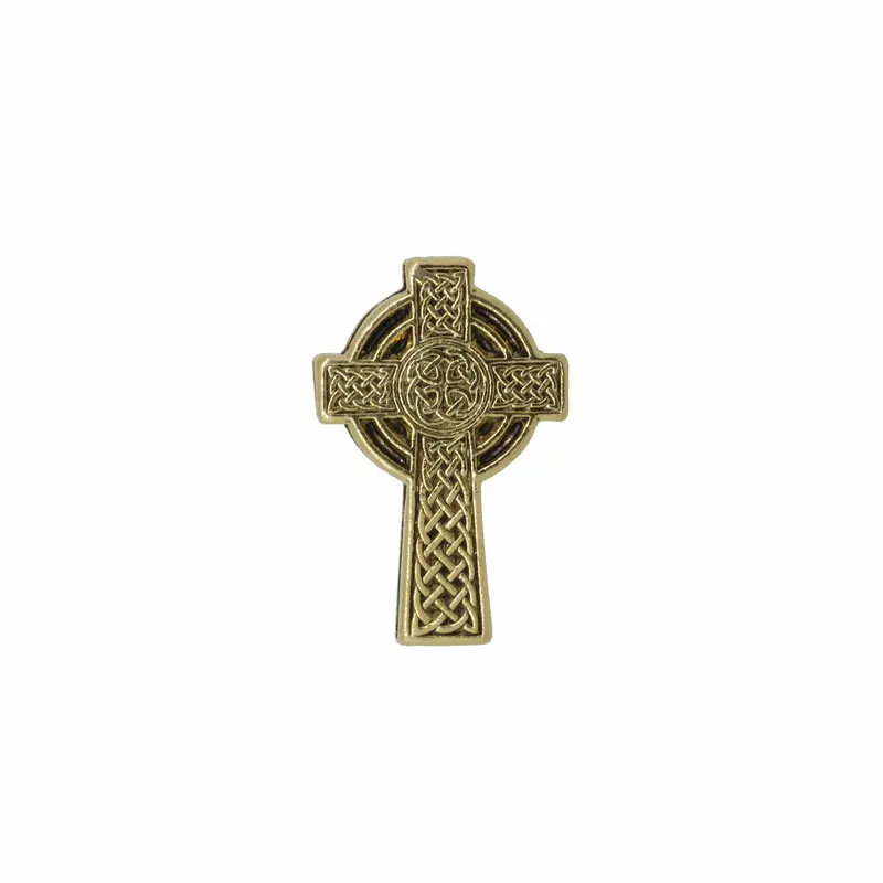Celtic Cross Gold Lapel Pin 1