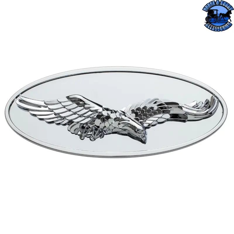 Chrome Die Cast Oval Emblem - 3D Eagle #10964 1