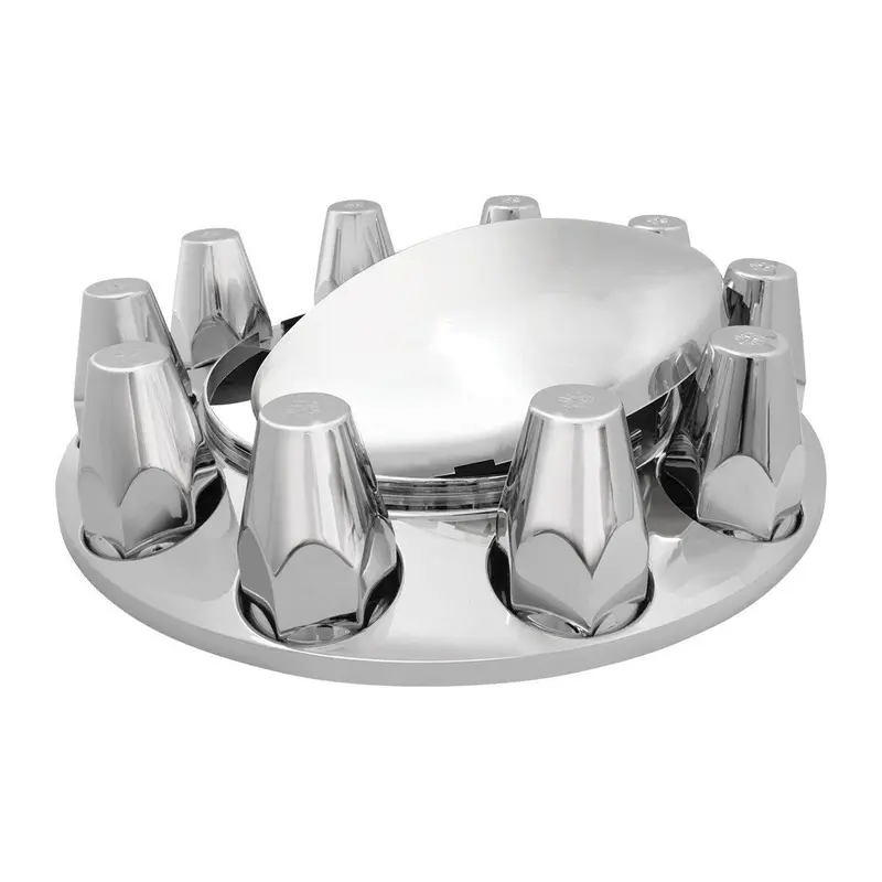 Chrome Front Wheel Cover Hub Axle Semi Plastic Abs 33Mm Screw On Nut Cover #40134 1