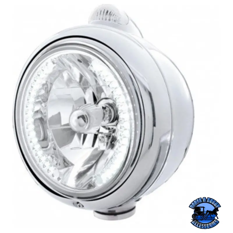 Chrome Guide 682-C Headlight H4 With White Led & Led Signal - Clear Lens #32441 1