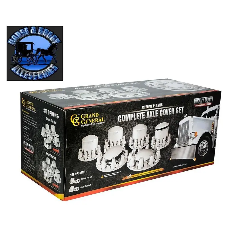 Chrome Hub Cover 33Mm Screw On Grand General Truck Semi Front Rear Set #40230 1