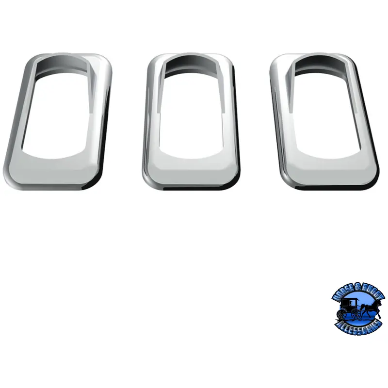 Chrome Plastic Rocker Switch Bezels With Switch Guard (3-Pack) #41147 1