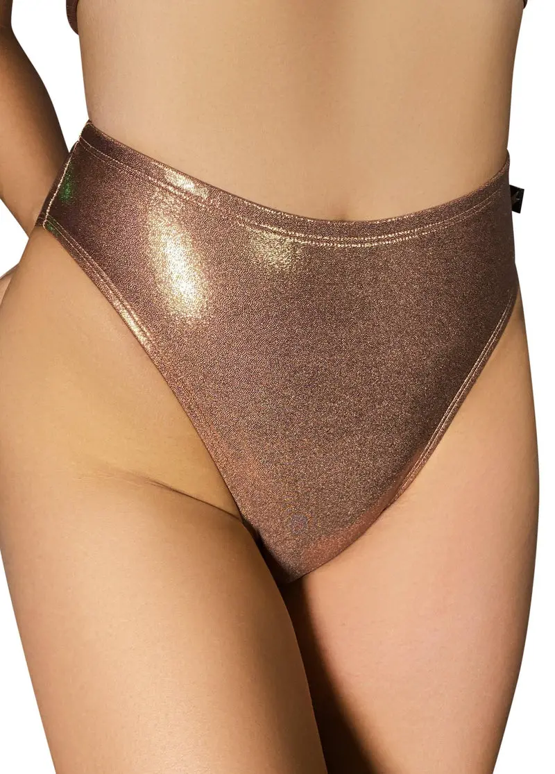Cleo The Hurricane High Rider Hot Pants - Metallic Gold 1