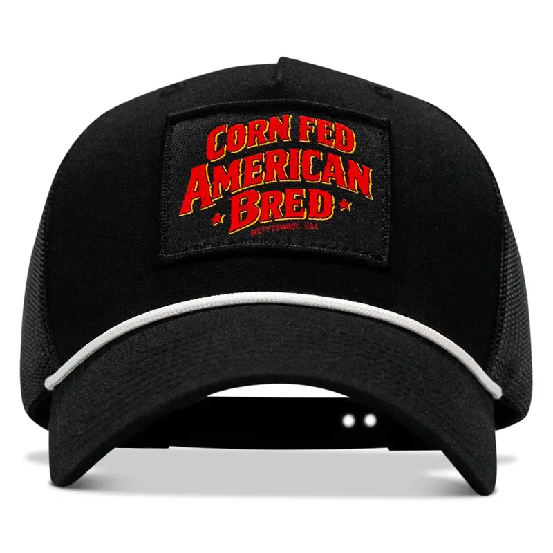 Corn Fed. American Bred. Patch Rope Snapback Hat 1