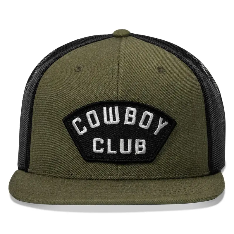 Cowboy Club Patch Flatbill Snapback Hat 1