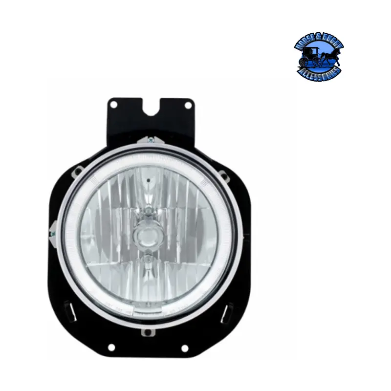 Crystal Headlight With White Led Halo Ring For 1996-2005 Freightliner Century #31282 1