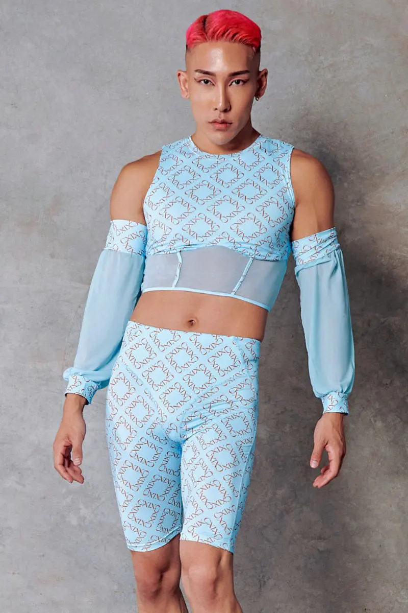Cxix 119 Biker Shorts - Blue Print 1