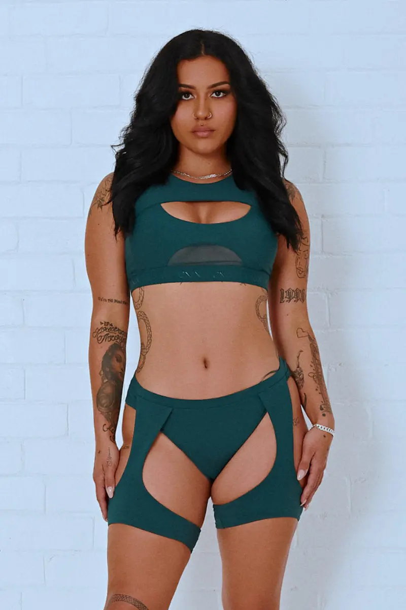 Cxix Baddiebabe Garter Bottoms - Teal 1