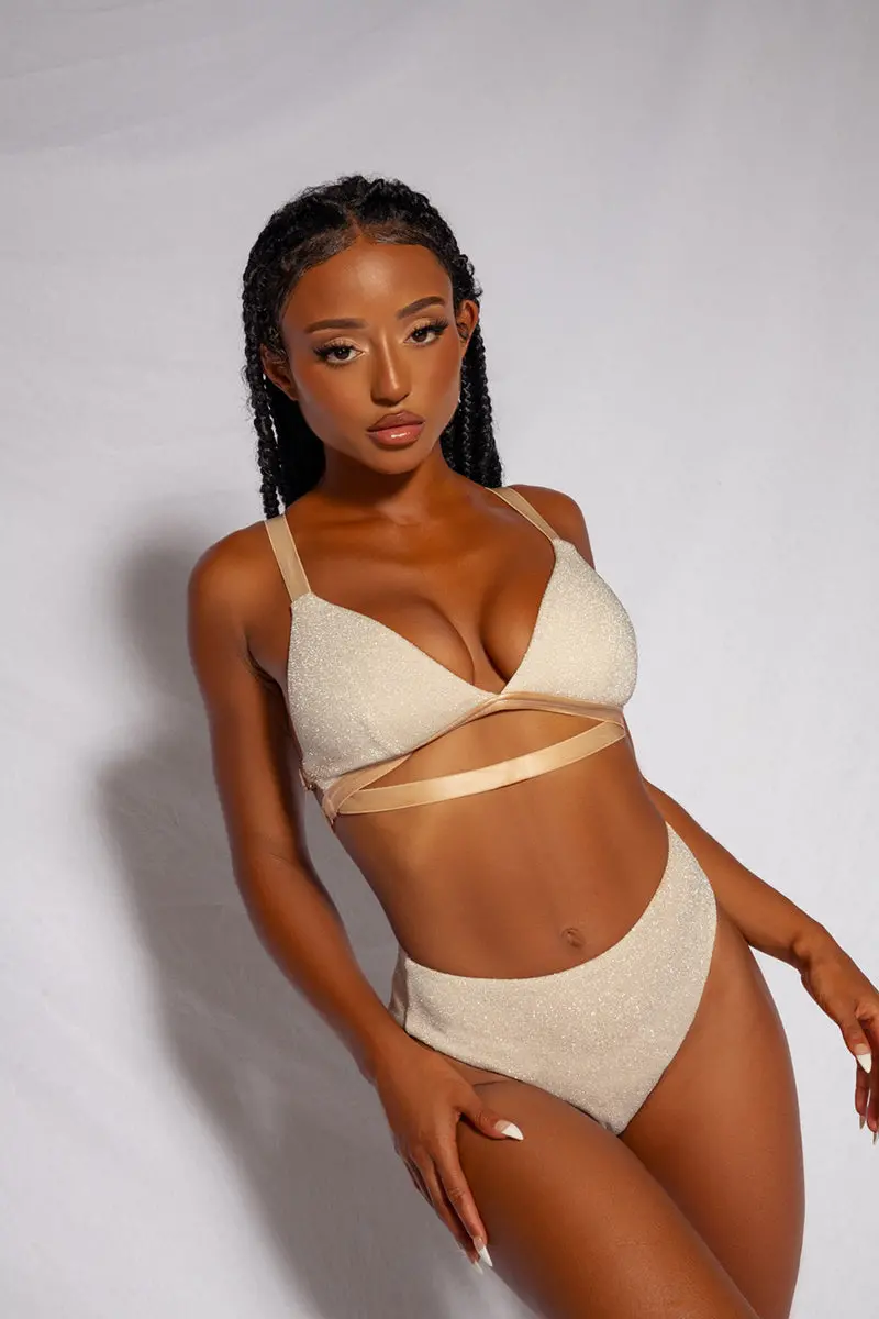 Cxix Cora High Waisted Bottoms - Champagne 1