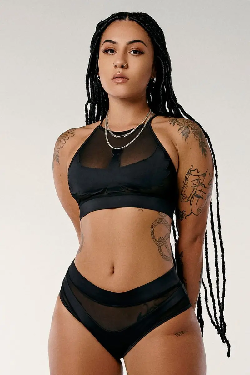 Cxix I S I S Goddess Bottoms - Black With Black Mesh 1