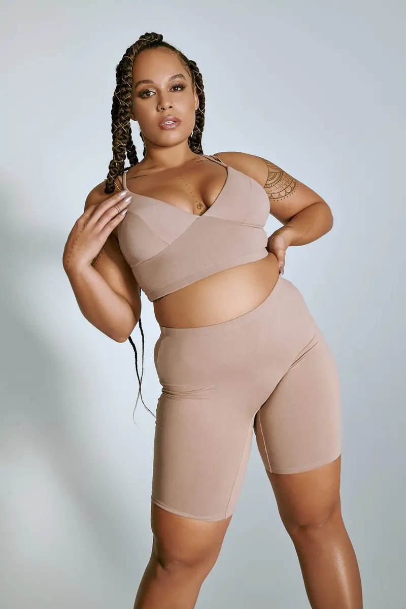 Cxix Luxlounge Biker Shorts - Taupe 1