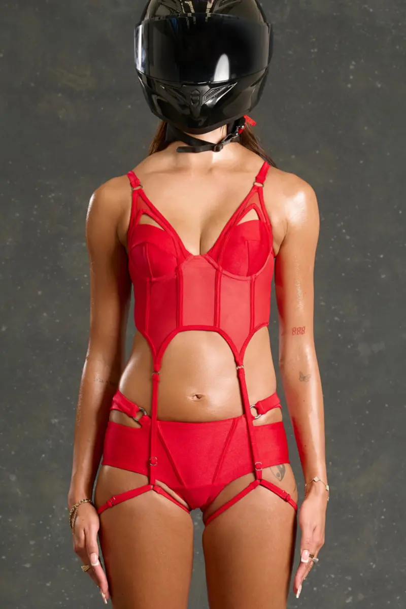 Cxix Power Garter Top - Ferrari Red 1