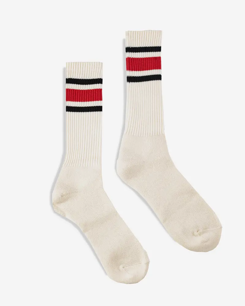 Decka 80S Skater Socks - Red 1