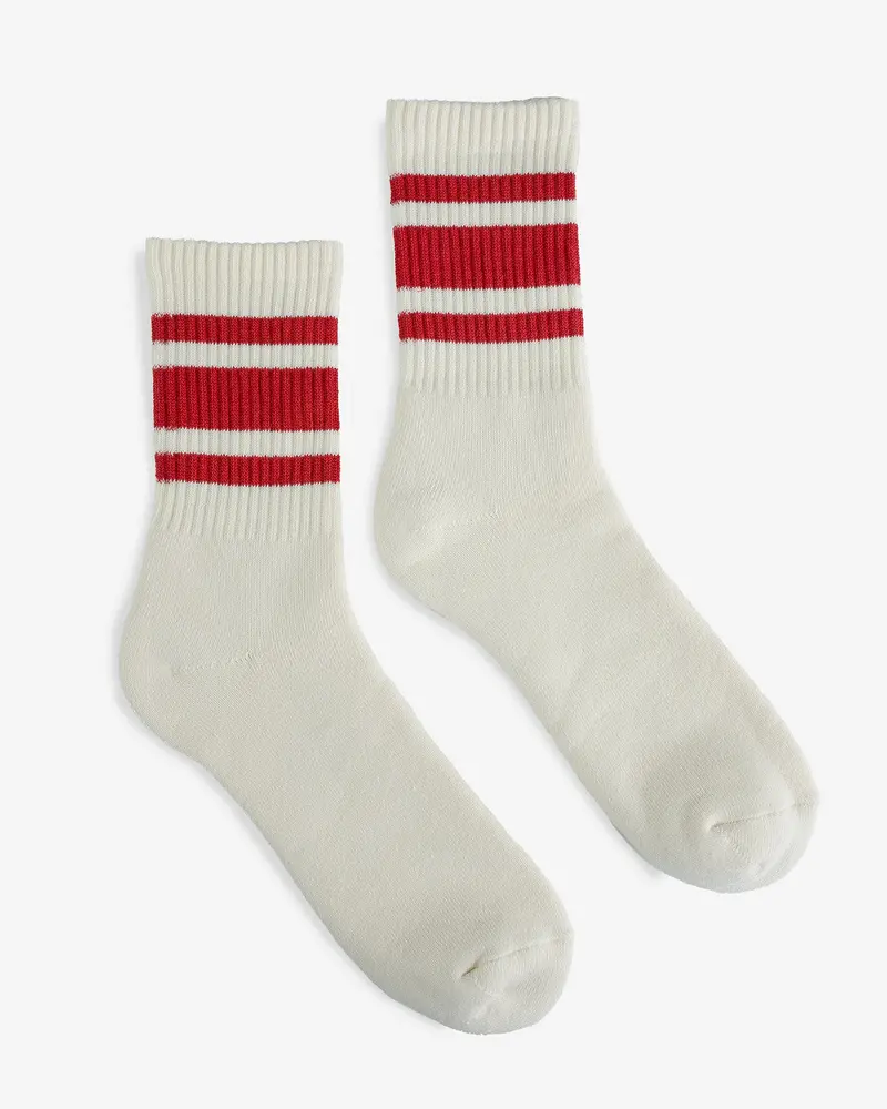 Decka 80S Skater Socks - Short Length - Red 1