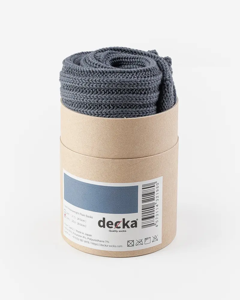 Decka Cased Heavyweight Plain Socks - Stone 1