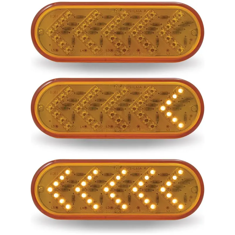 (Discontinued) Oval Sequential Arrow Amber Led (35 Diodes) 1