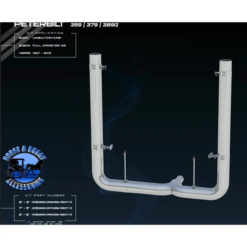 Dp-K389g-Dr60055cp 6'' Picket Z Kit For 389 Pete Glider W/Big Y Pipe {Same As Kdr 6'' Ex. 3'' Longer Elbow} 1