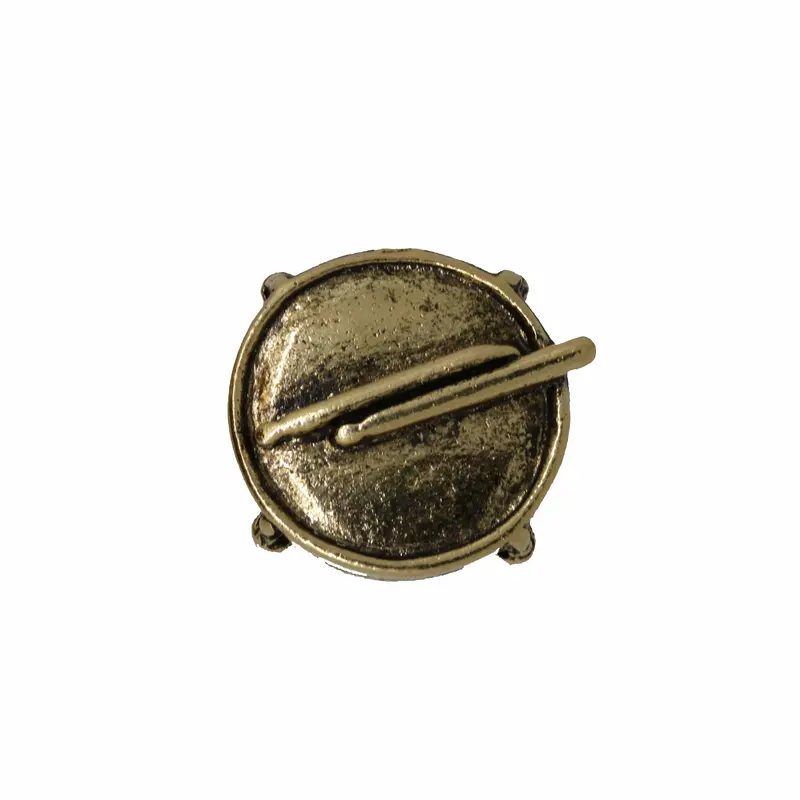 Drum With Drumsticks Gold Lapel Pin 1