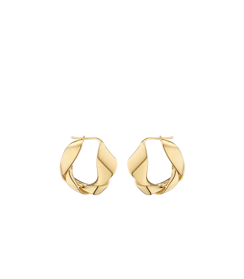 Éole Wavy Hoop Earrings - 24 Carat Gold-Gilded 1