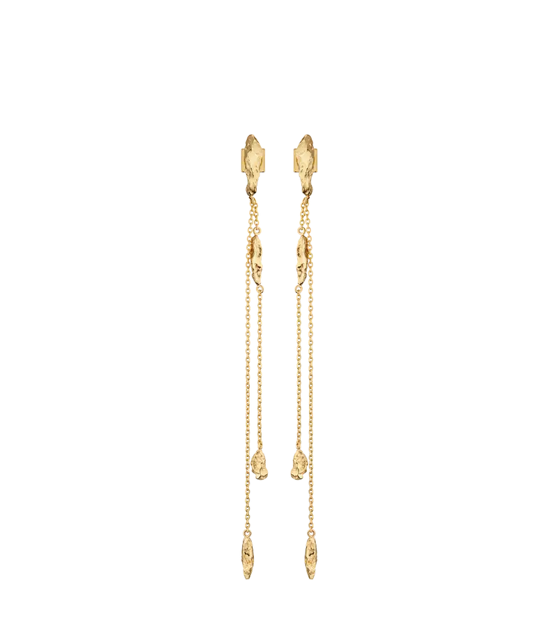 Eroz Chain Earrings - 24 Carat Gold-Gilded Edition 1