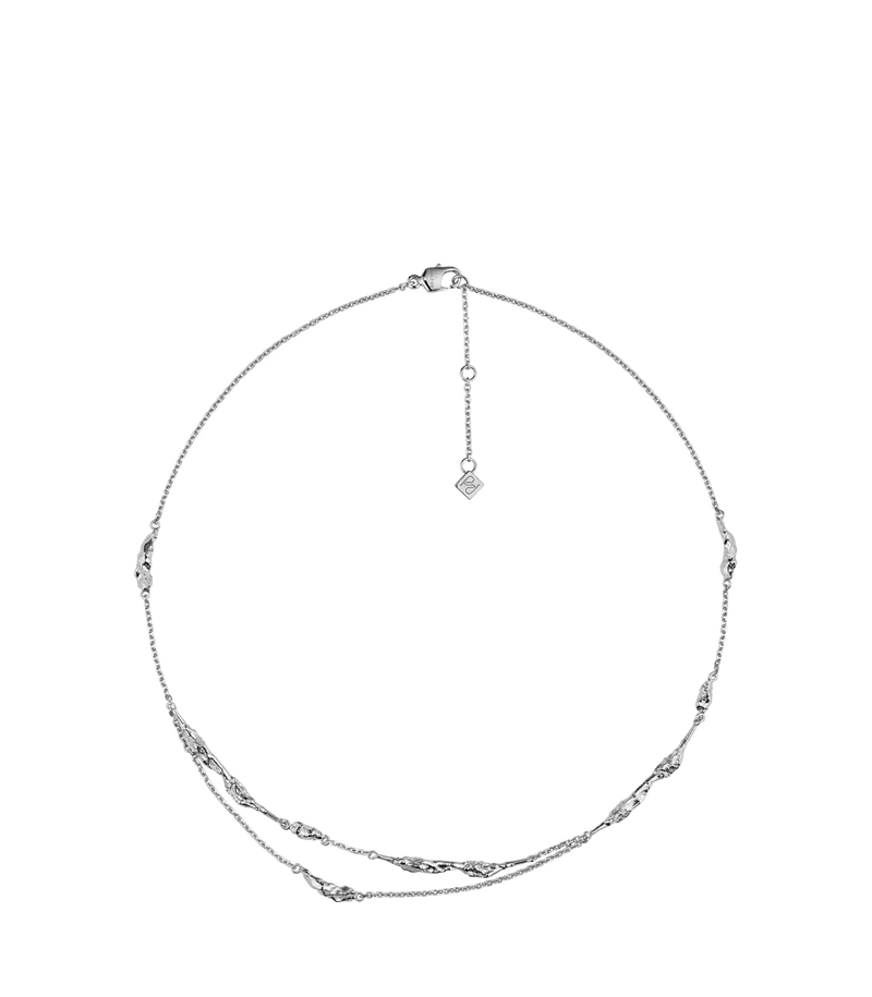 Eroz Double Chain - Silver In Rhodium Plated Brass 1