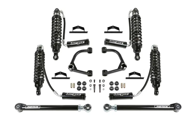 Fabtech - 4″ Uniball Uca Lift Kit – Front Dirt Logic 2.5 Resi Coilovers & Rear Dirt Logic Resi Coilovers 1