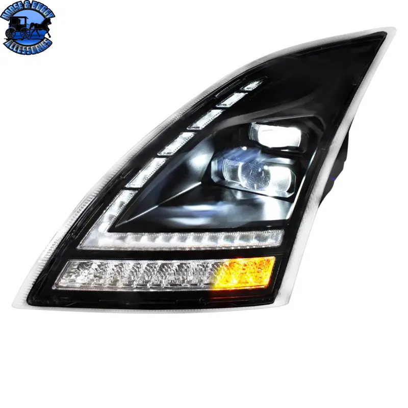 Full Led Headlight With Switchable Sequential Turn Signal. 2018-2024 Volvo Vnl (Choose Side) 1
