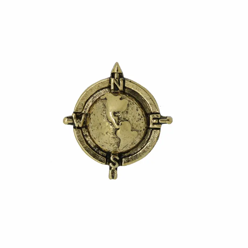 Globe Compass Gold Lapel Pin 1