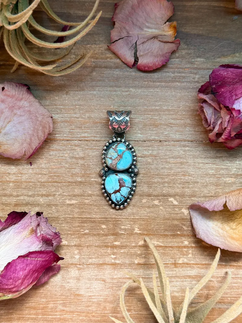 Golden Hills Turquoise Sterling Silver Pendant 1