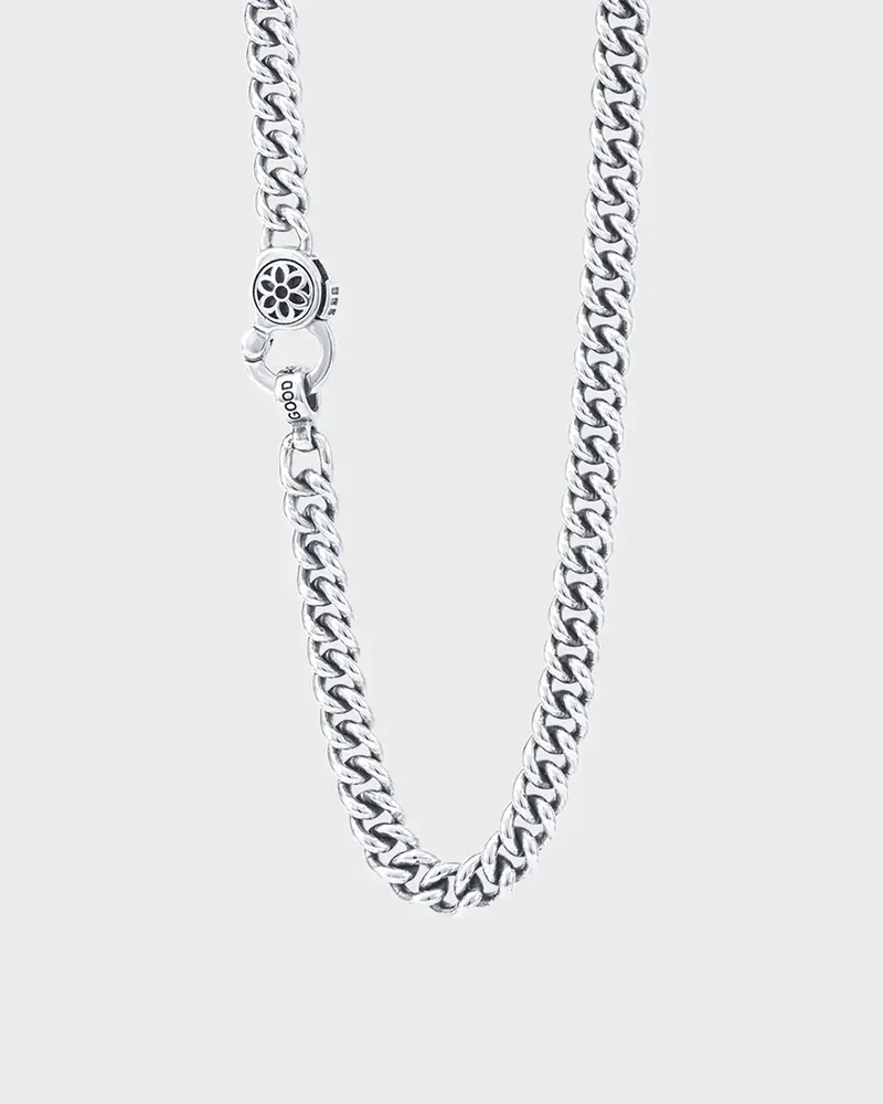 Good Art Hlywd Curb Chain Necklace Link Size A At 24" - Sterling Silver 1