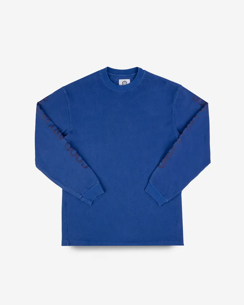 Good Art Hlywd Heavyweight Long Sleeve Crew Neck T-Shirt - Cobalt Blue 1