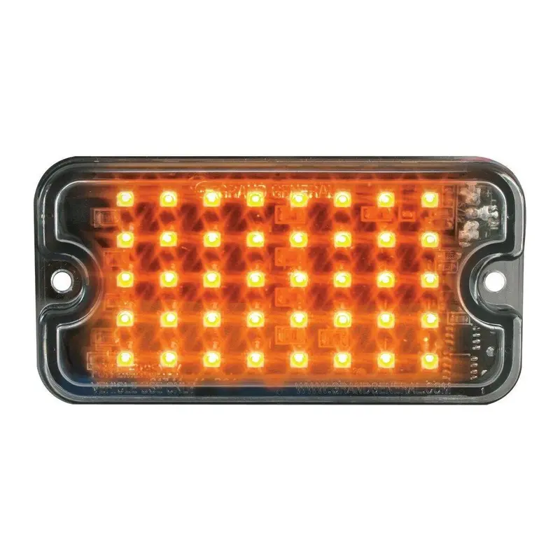 Grand General Ultra Thin Rectangular Surface Mount Strobe Light 40 Amber Leds 81741 1