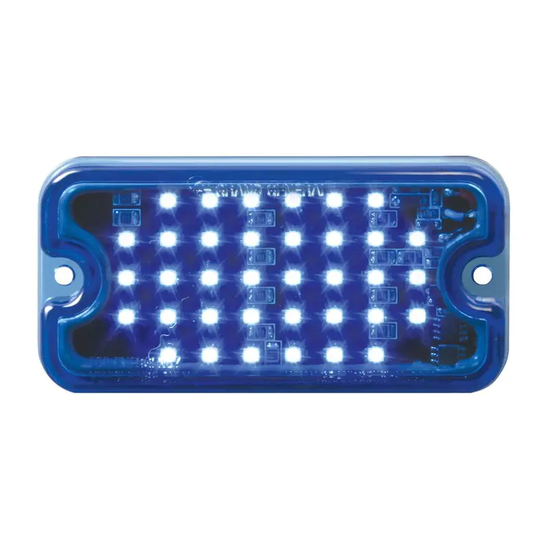 Grand General Ultra Thin Rectangular Surface Mount Strobe Light 40 Blue Leds New 81748 1