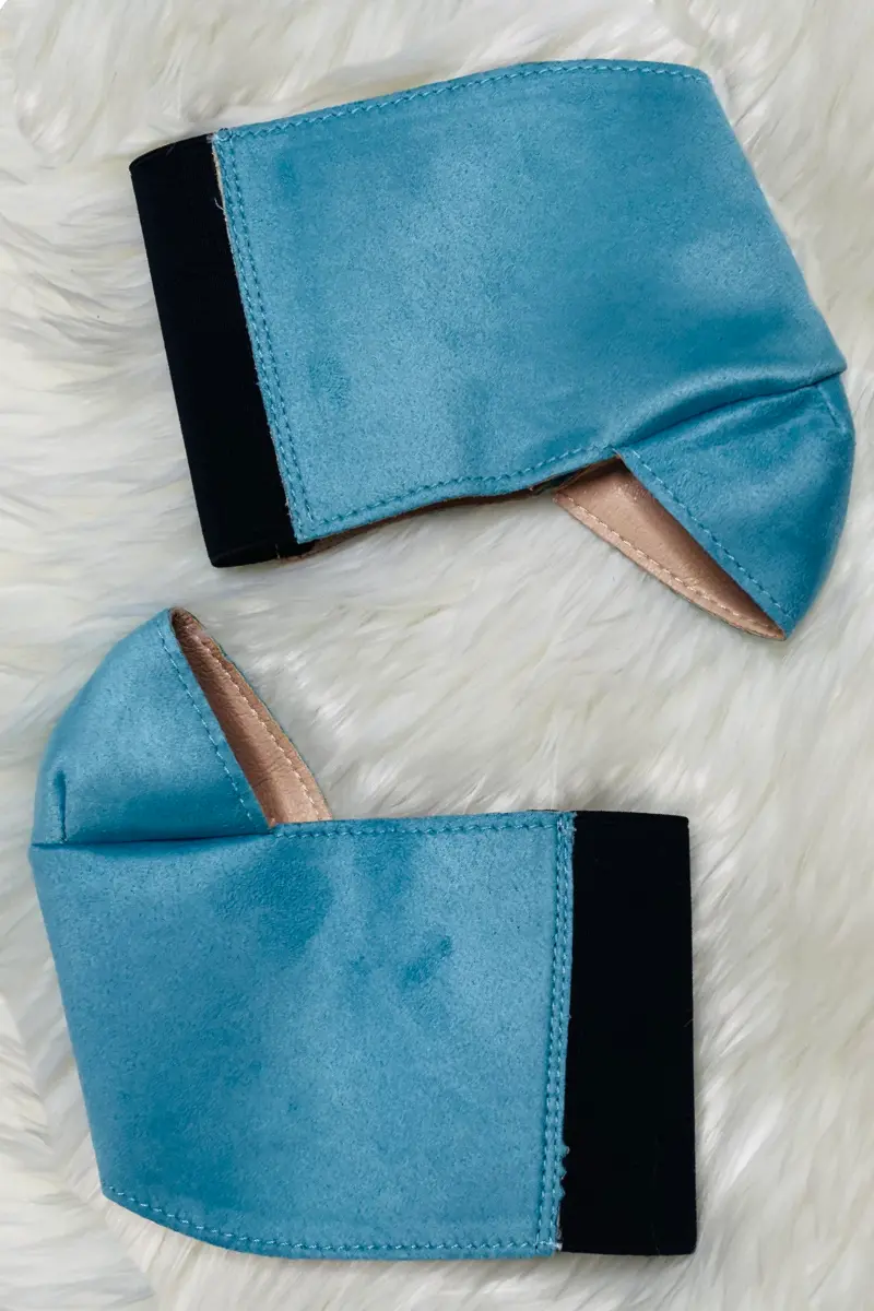 Hella Heels Classique 7Inch Boot Protector - Baby Blue Faux Suede 1