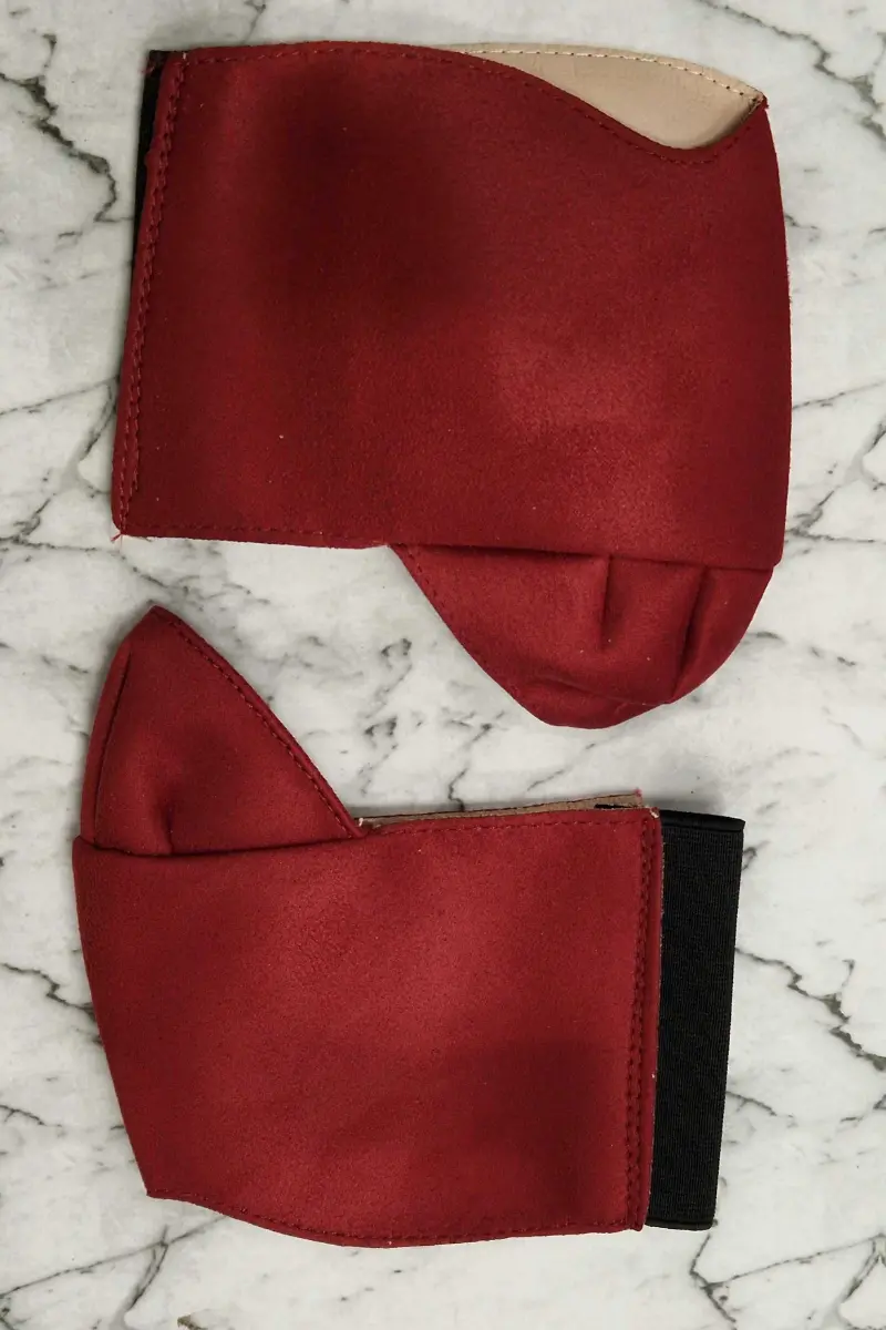 Hella Heels Classique 7Inch Boot Protector - Dark Red Faux Suede 1