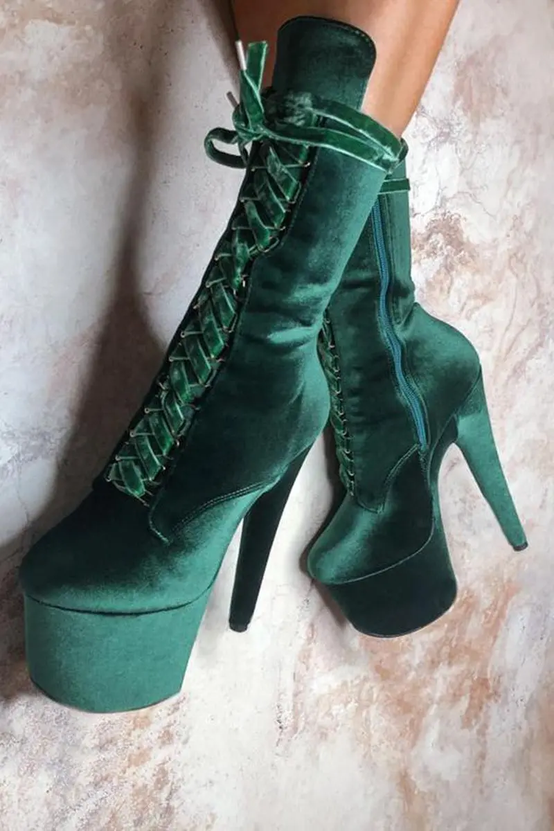 Hella Heels High Babydoll 7Inch Boots - Ny Gangster 1