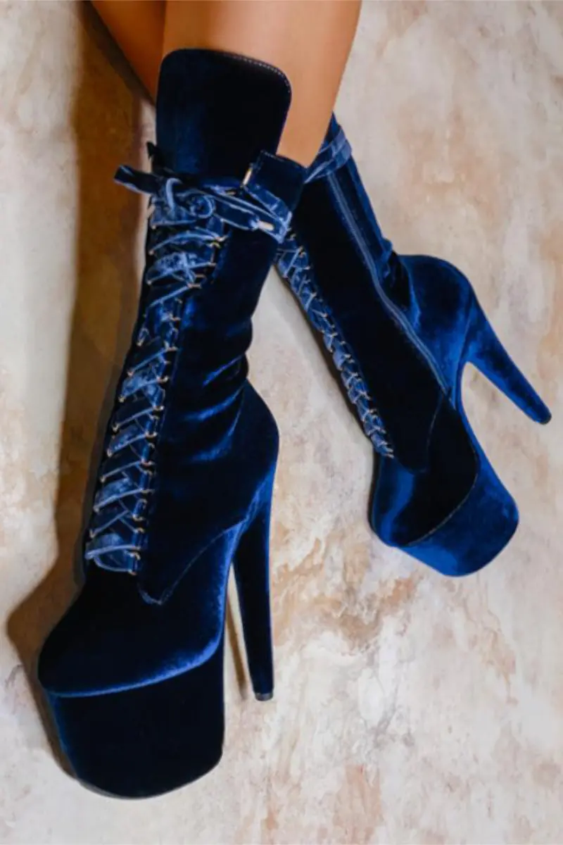 Hella Heels High Babydoll 7Inch Boots - Old Money 1