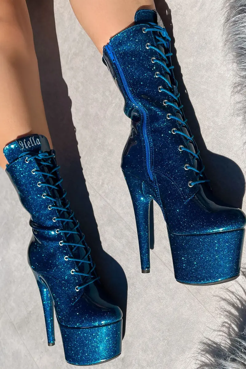 Hella Heels The Glitterati 7Inch Boots - Skinny Dippin' 1