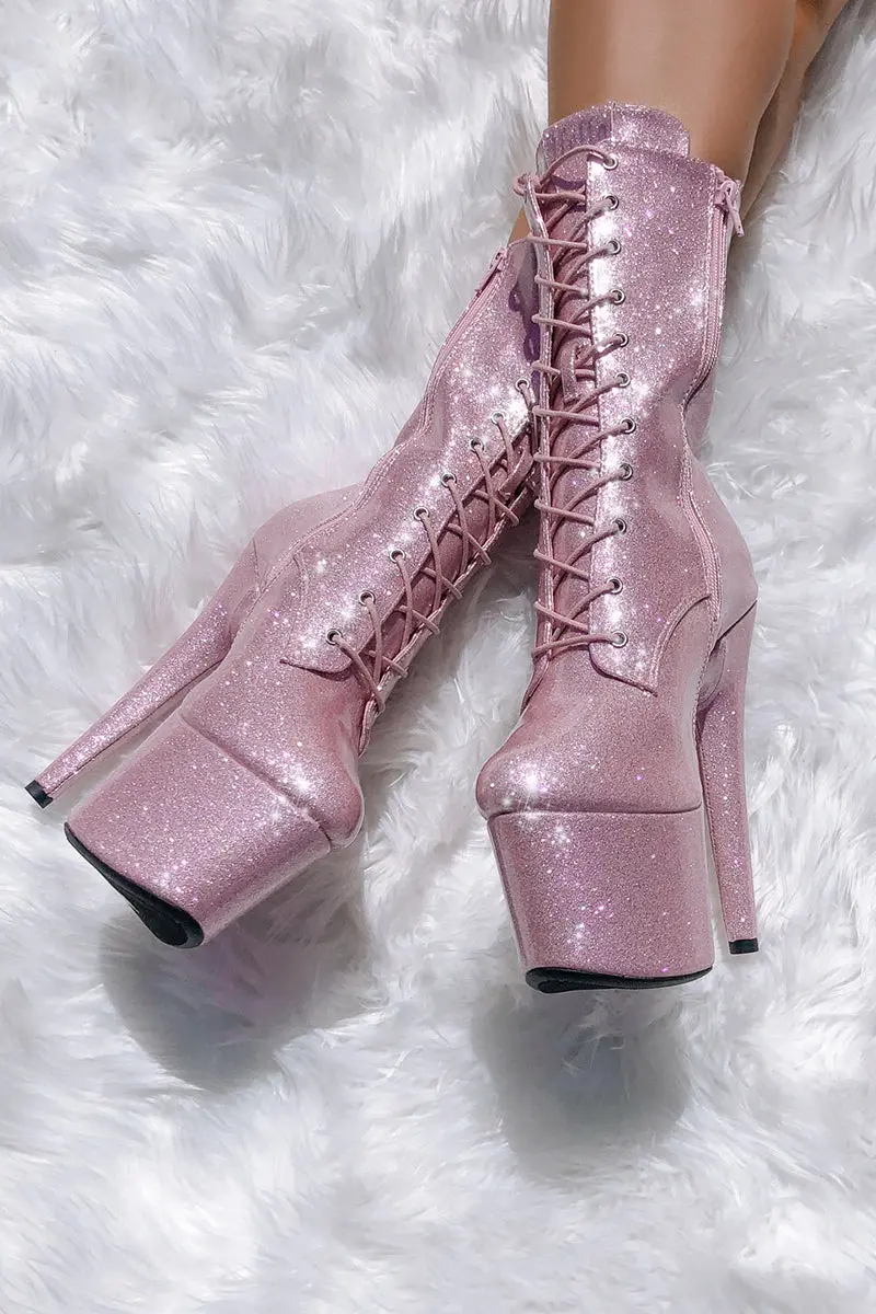Hella Heels The Glitterati 7Inch Boots - Sugarbaby 1