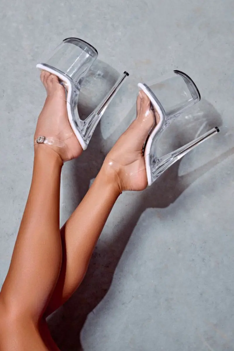 Hella Heels $Tripperella 8Inch Classic Stilettos (New Fit) - Clear 1