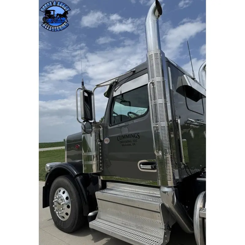 Ic180016-21  Peterbilt 589 Window Chops 6" Smooth Aluminum 1