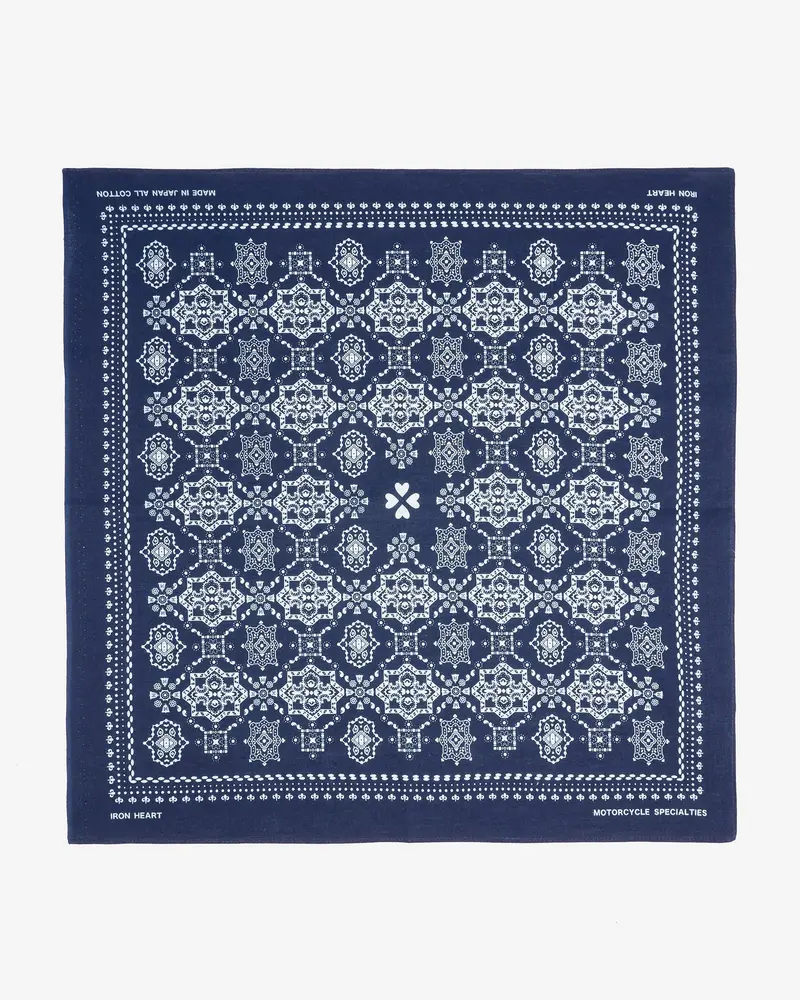 Iron Heart “Bell” Print Bandana - Indigo 1
