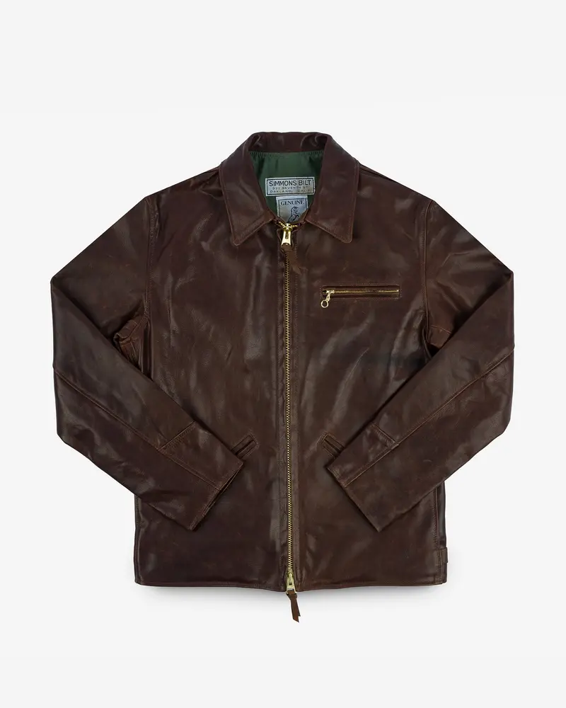 Iron Heart X Simmons Bilt Horsehide Savannah Jacket - Brown 1