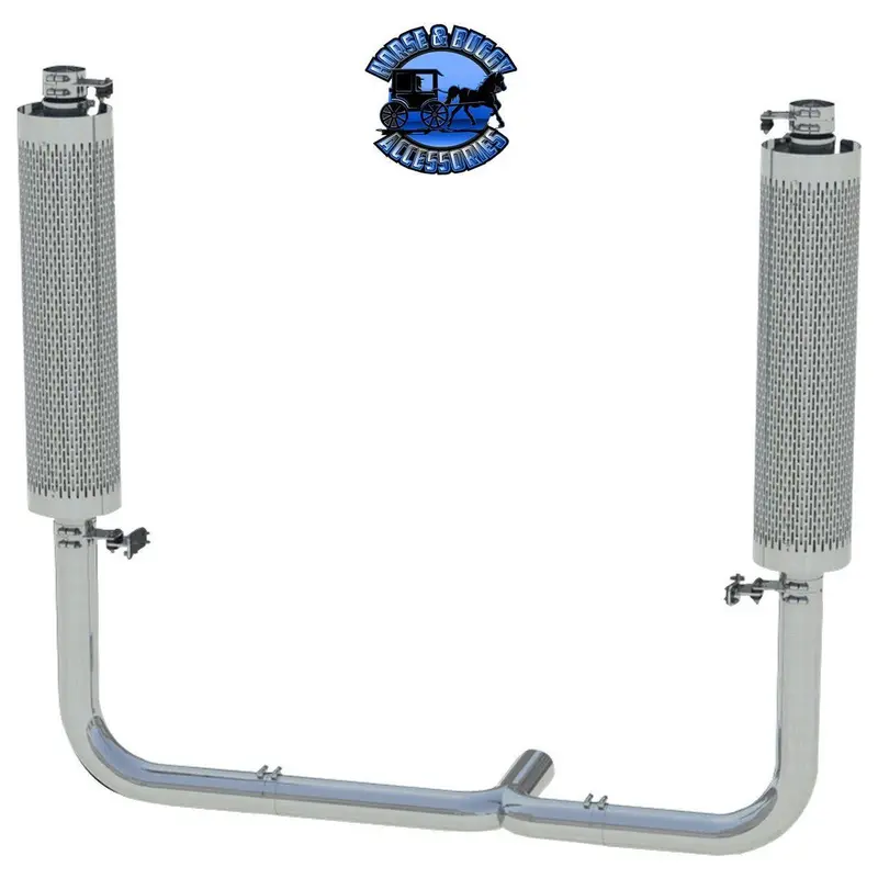 #Kdrog-5Cp Peterbilt 359 | 379 | 389G | Og Old School Kit (W/ 5" Chrome Y Pipe) 10" Mufflers (S.S. Shields) 1