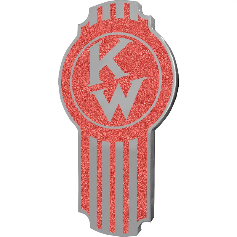 Kenworth Emblem Engraved Old Style Red Metallic 481 1